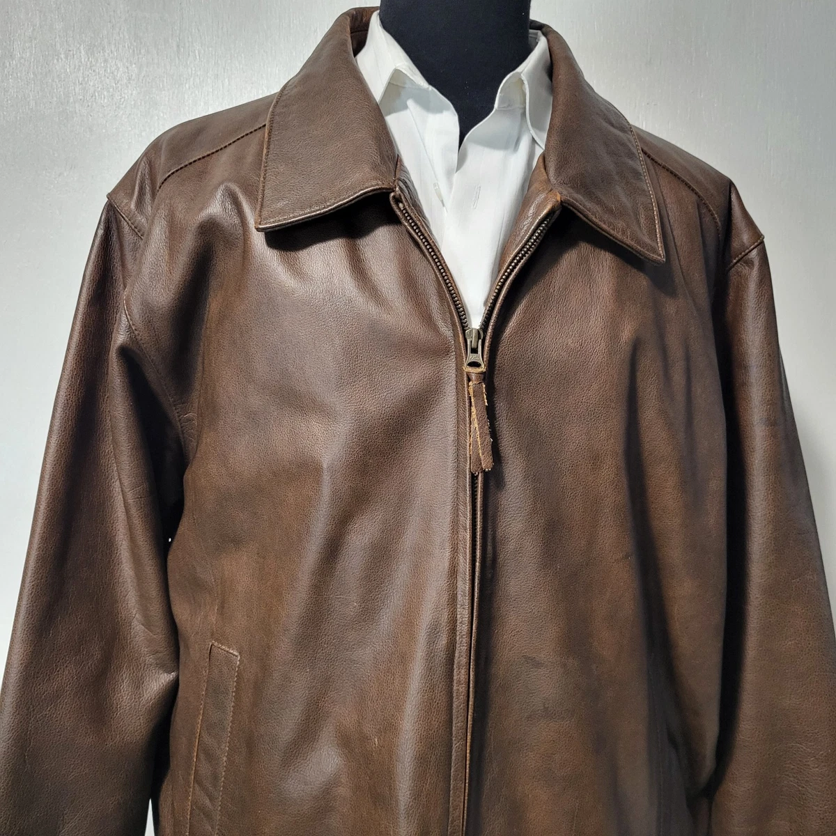 St. John's Bay Leather Outer Shell Brown Coats, Jackets & Vests