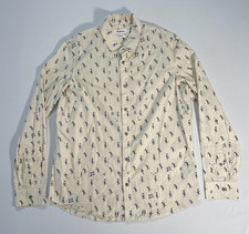 Desigual Regular Roz Button Down Shirt White - People Print Regular Men s Size M