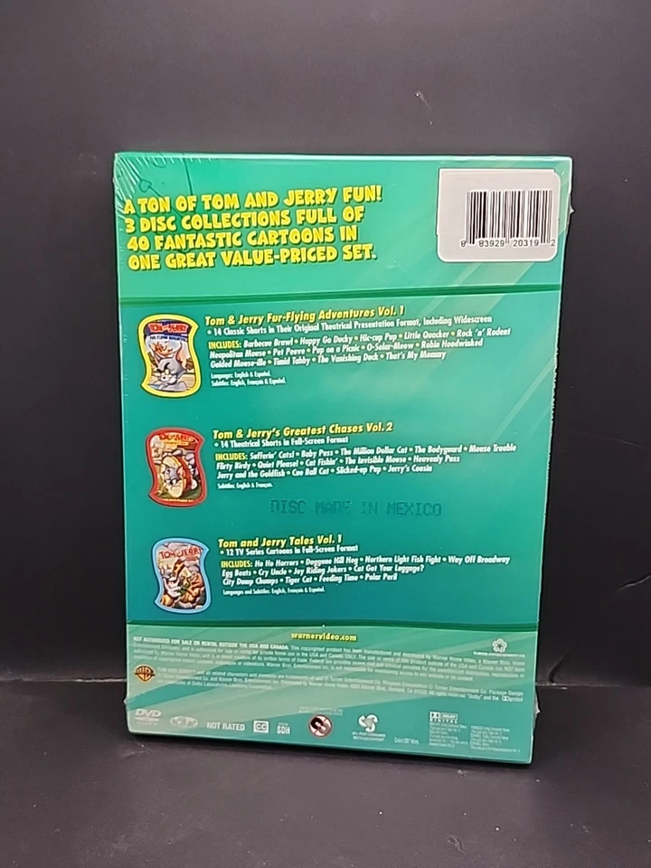 Tom and Jerry 3 Pack Fun DVD SET - 40 Episodes on 3 Discs DVD *Brand New Sealed* - Image 3 of 4