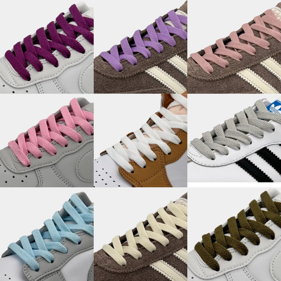 KICKSARCHIVE Flache Schnürsenkel Jordan 1 Flat Laces Nike Air Force Adidas Samba Spezial 8mm