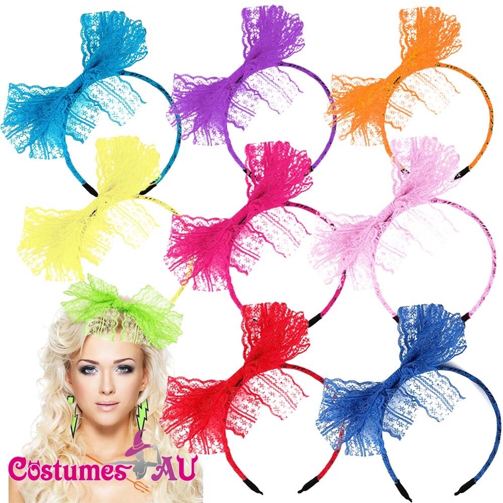 Vintage 80’s Headband Bundle Boho, Coquette in Various Colors Vintage 80 main image 3