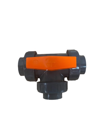 PVC U 3 Wege Kugelhahn T-Bohrung - DN 20 mm bis DN 63 mm Pool/Teich/Solaranlage - Bild 4 von 5