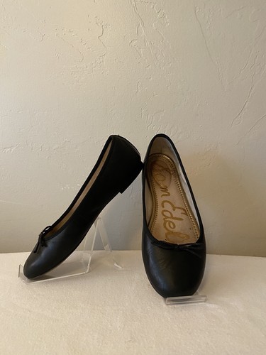 SALE! Sam Edelman Finley Ballet Flats Black Leather Bow Cushioned Footbed Sz 6 M - Picture 6 of 12