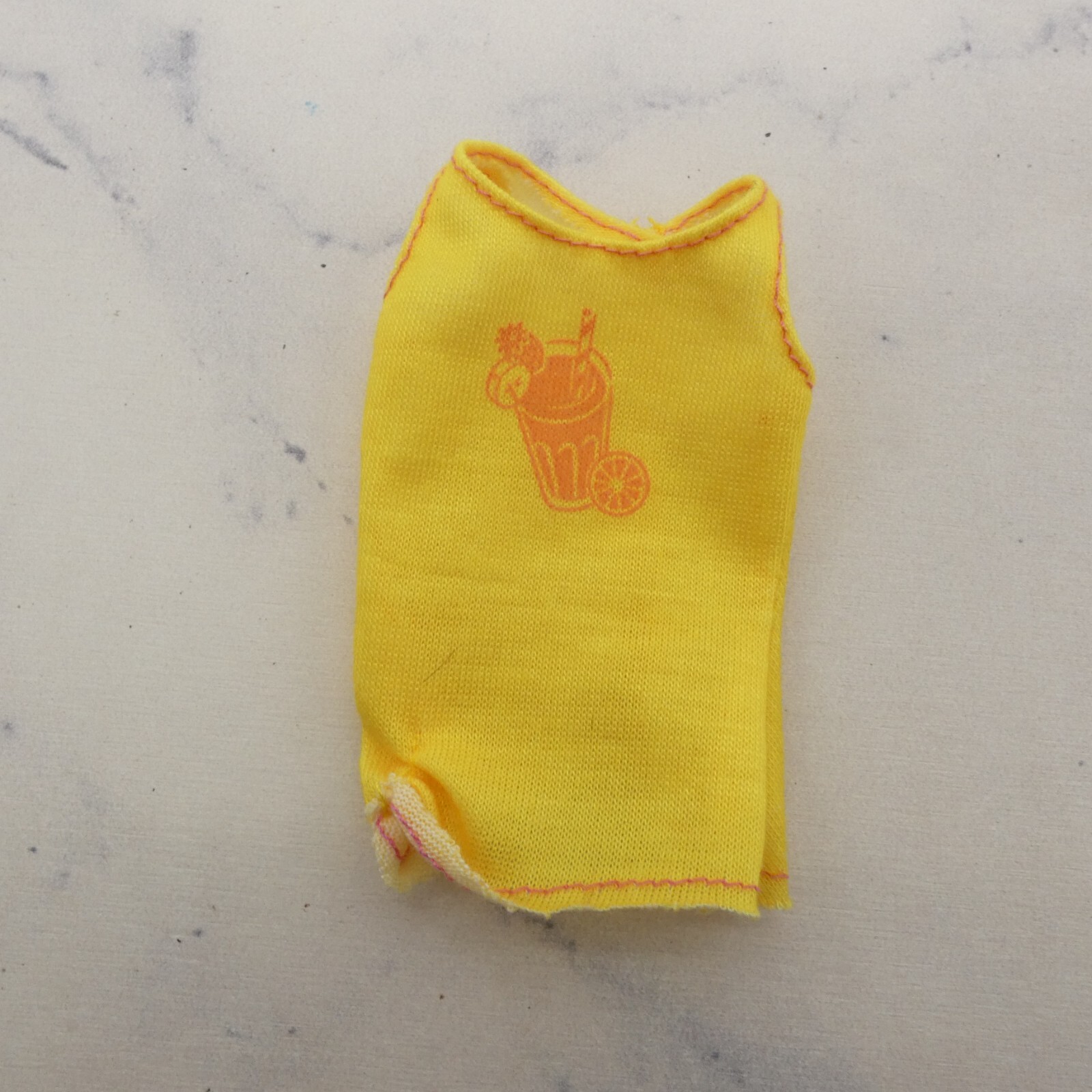 Barbie Doll Size Shirt Tank Top Yellow Sleeveless Lemonade C