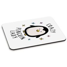 'Crazy' - Fou Pingouin Femme Tapis De Souris PC Ordinateur - Animal Mignon Drôle