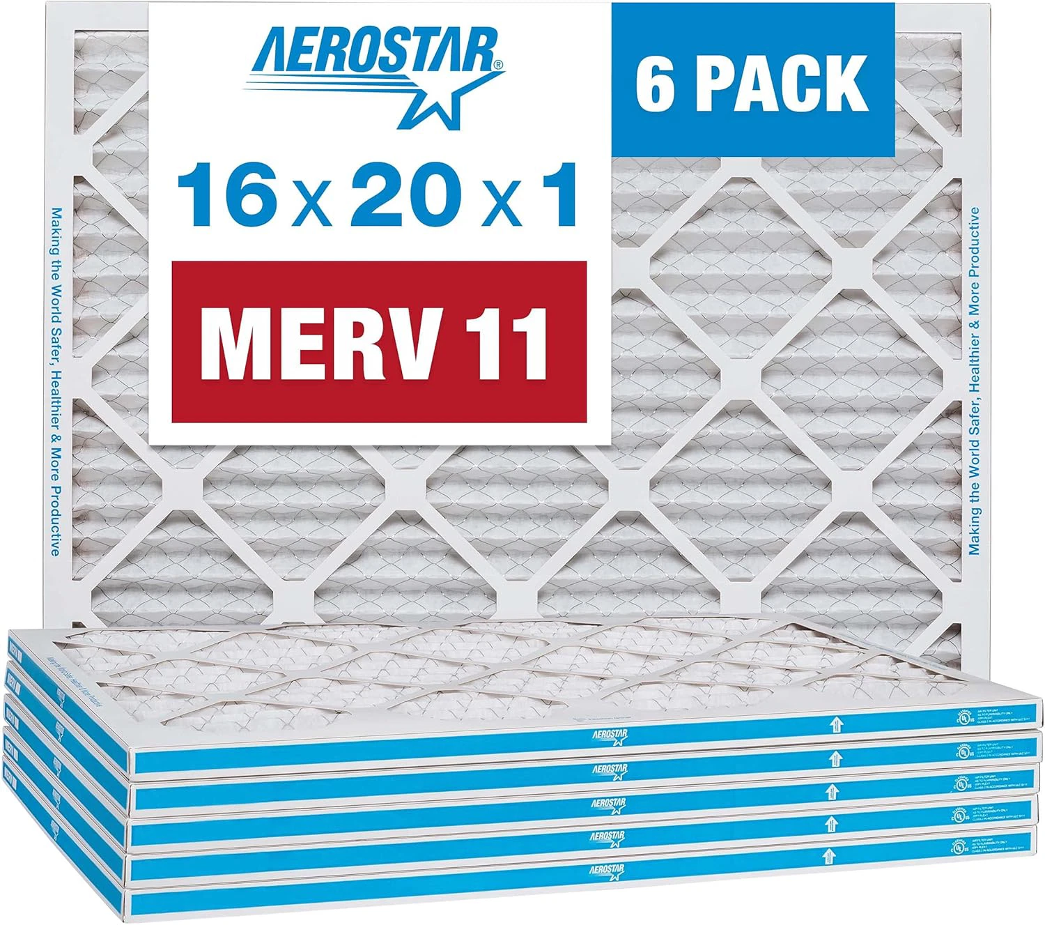 Aerostar 16x20x1 MERV 11 Pleated Air Filter