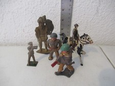 Vintage lot of 5 lead/metal soldiers army horse more