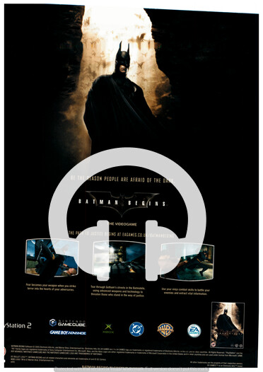 0-) RARE GAMECUBE PLAYSTATION PS2 BATMAN BEGINS POSTER MAG ADVERT