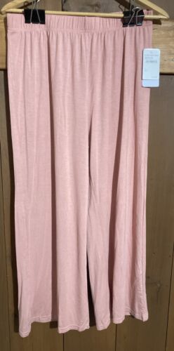Pantalon de salon femme à jambes larges en verre rose petit 29 x 25 pull-on - Photo 1 sur 5