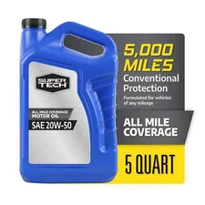 Super Tech All Mileage Motor Oil SAE 20W-50, 5 Quarts