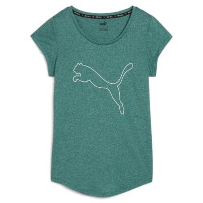 Puma Damen Trainingsshirt PERFORMANCE HEATHER CAT TEE blaugrün Gr. 34