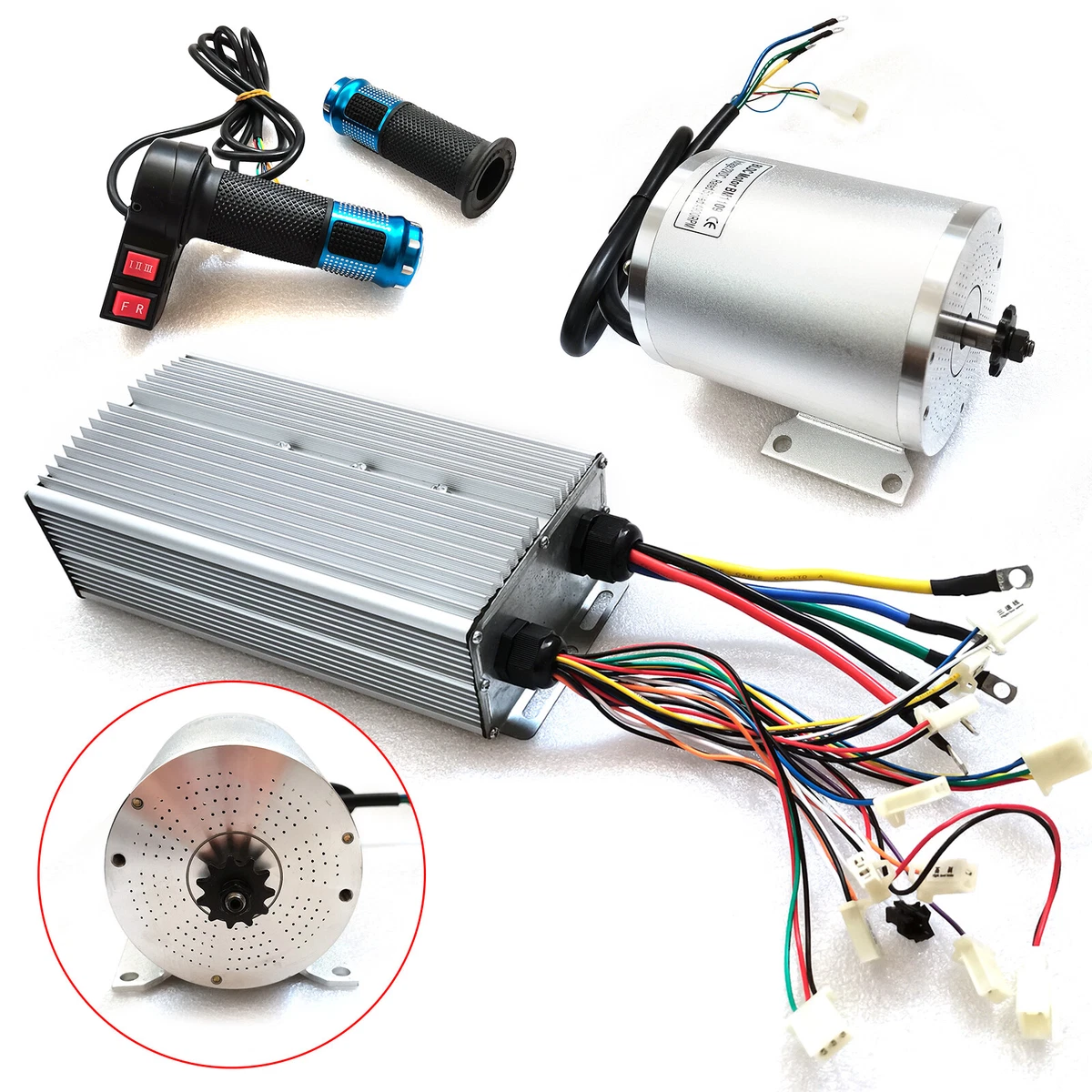 Kit Moteur Brushless 72V 3000W – Contrôleur + Moteur – Pour Kart, Scooter, VTT électrique