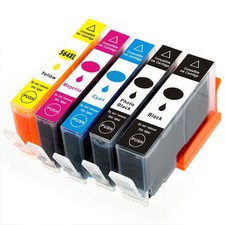5 PK XL Ink Cartridges  smartchip for HP 564XL Photosmart C6350 C6375 C6380