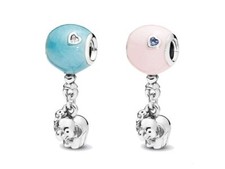 Autentico Pandora Charms Set Regalo Palloncino Rosa Elefante Blu Bambino Ragazzo Bambina
