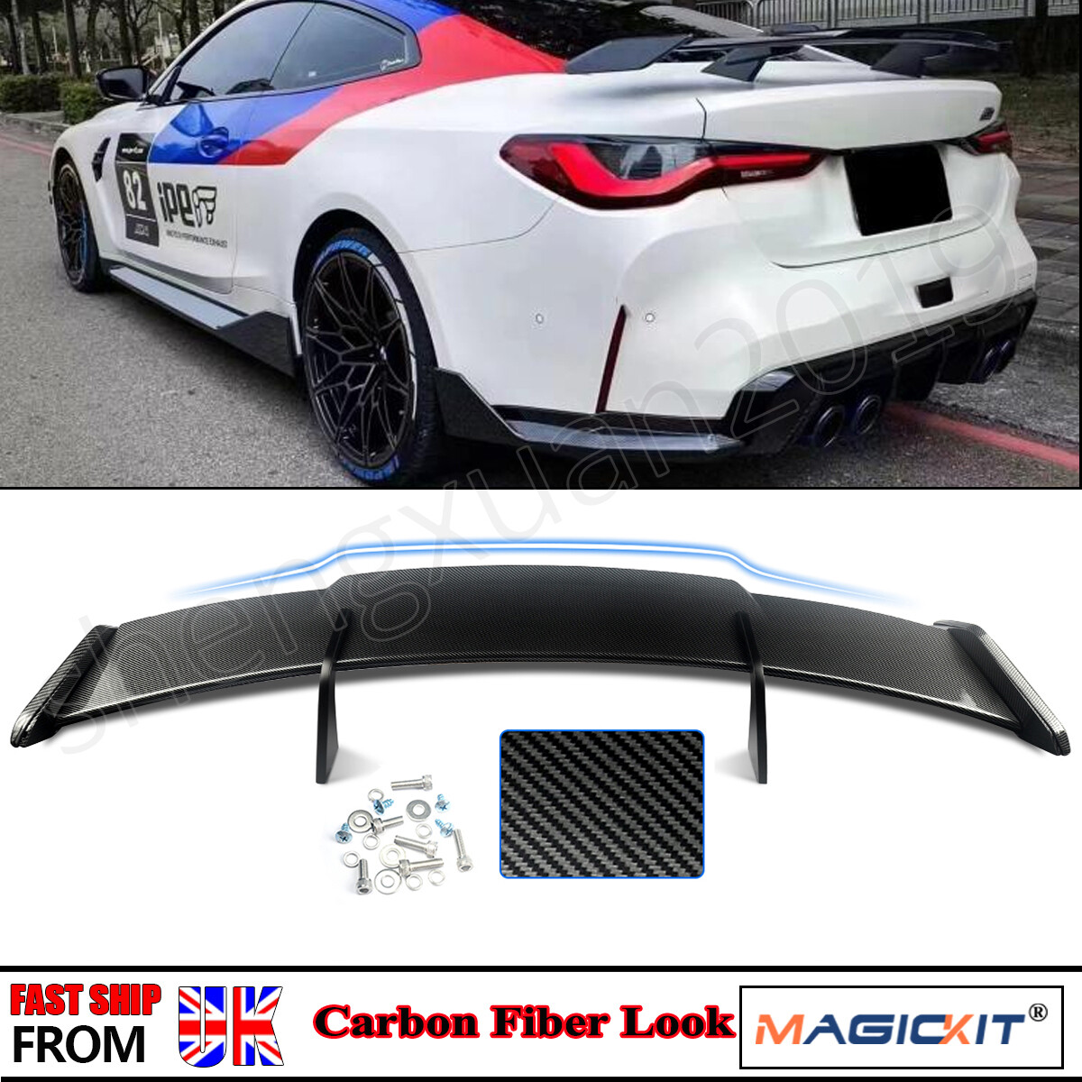 REAR BOOT SPOILER WING FOR BMW G80 F80 M3 G82 F82 M4 F32 F30 G20 F10 ARBON LOOK