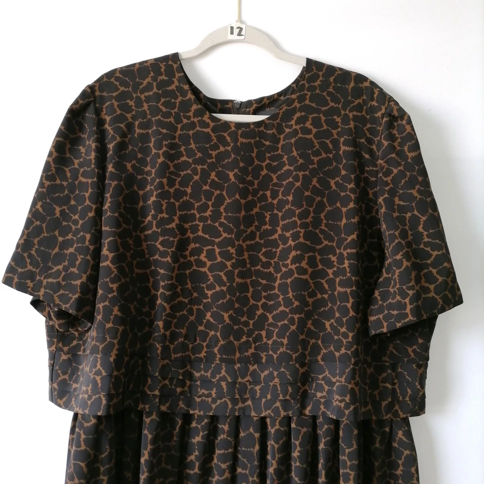 Sag Harbor Womens Brown Crew Neck Animal Print Summer Maxi Dress Size 22W - Image 2 of 4