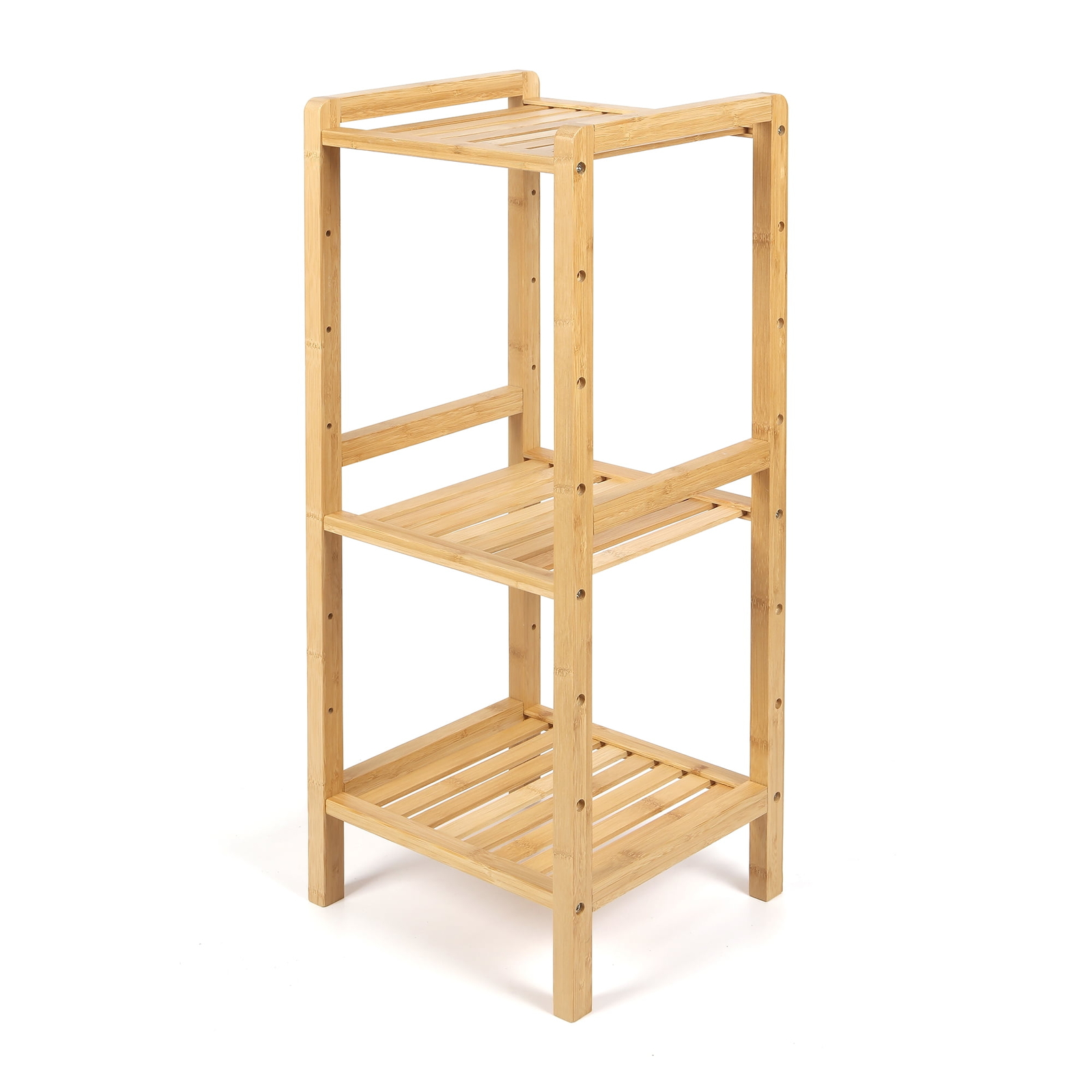 30-Inch Bamboo Bathroom Shelf with 3 Tiers, 30 lb Capacity, Free-Standing for Adults