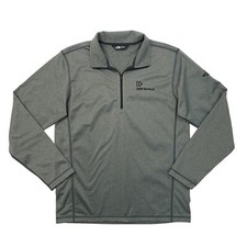 The North Face Sweatshirt Mens M Medium Grey Heathered Quarter Zip Chest Logo