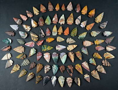 **1''-1.5'' Flint ARROWHEAD Spear Point Great Quality 100 Points Per Buy It Now**