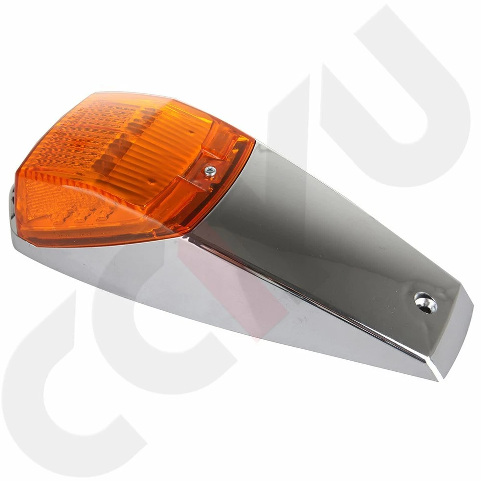 5x 17 LED Amber Chrome Cab Marker Roof Lights for Peterbilt 379 Kenworth Truck - Image 4 of 4
