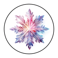 30 Christmas snowflake envelope seals, stickers labels, tags, round