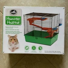 Pet Champion Hamster Habitat Cage With Water Bottle & Food Dish NEW