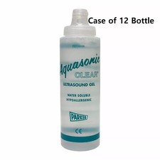 12 Pack, Parker Aquasonic Clear Gel Ultrasound Gel Clear 8.5 oz Bottle REF 03-08