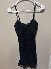 Fashion Nova M Black Ruched Bodycon Dress