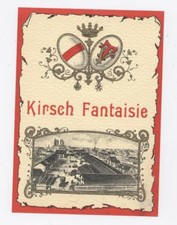 ANCIENNE ÉTIQUETTE KIRSCH FANTAISIE   EAU DE VIE ALCOOL Boisson Bistrot 