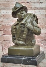 Edición Limitada Original Pescador Bombero Con Manguera Escultura Bronce Real Estatua