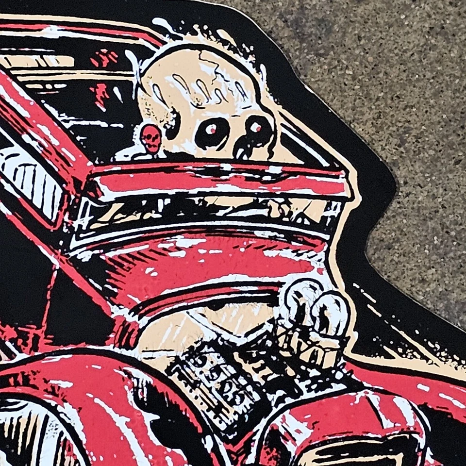 Model A Hot Rod Sedan STICKER Flathead Ford 32 grill skull decal vtg style scta - Image 4 of 4
