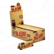 RAW Classic Cut Corners Single Wide Rolling Papers | Full Box 50 pack