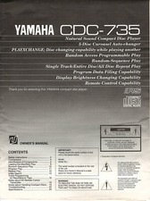 Reproductor de CD Yamaha CDC-735 original vintage manual del propietario -- ¡de colección!