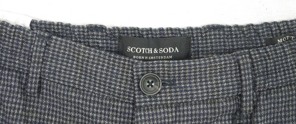 SCOTCH & SODA Pantalon Chino MOTT homme Classic carreaux gris foncé Slim Fit - Photo 2/4