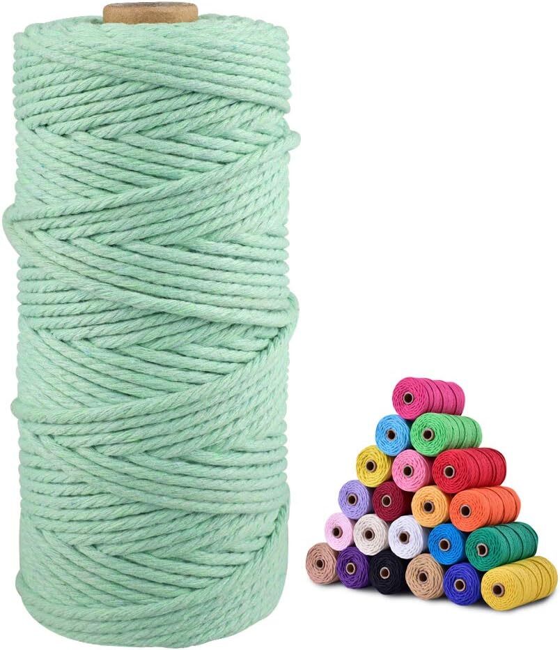 jijAcraft Macrame Cord,3mm x 328 Feet Cotton 3mm x 328 Feet, Sage Green
