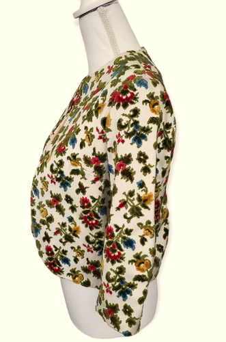 Vintage Knits by Camelon Cut Velvet Floral Jacket Womens Medium (Please Read) - Picture 3 of 6