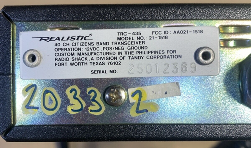 Vintage REALISTIC TRC-474 CB Radio 40 Channel 21-1539-WITH MIC - Picture 7 of 9