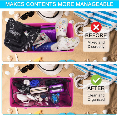 Clear Beach Bag Organizer Compatible with Original Bogg Bag X Large Size, Ins...