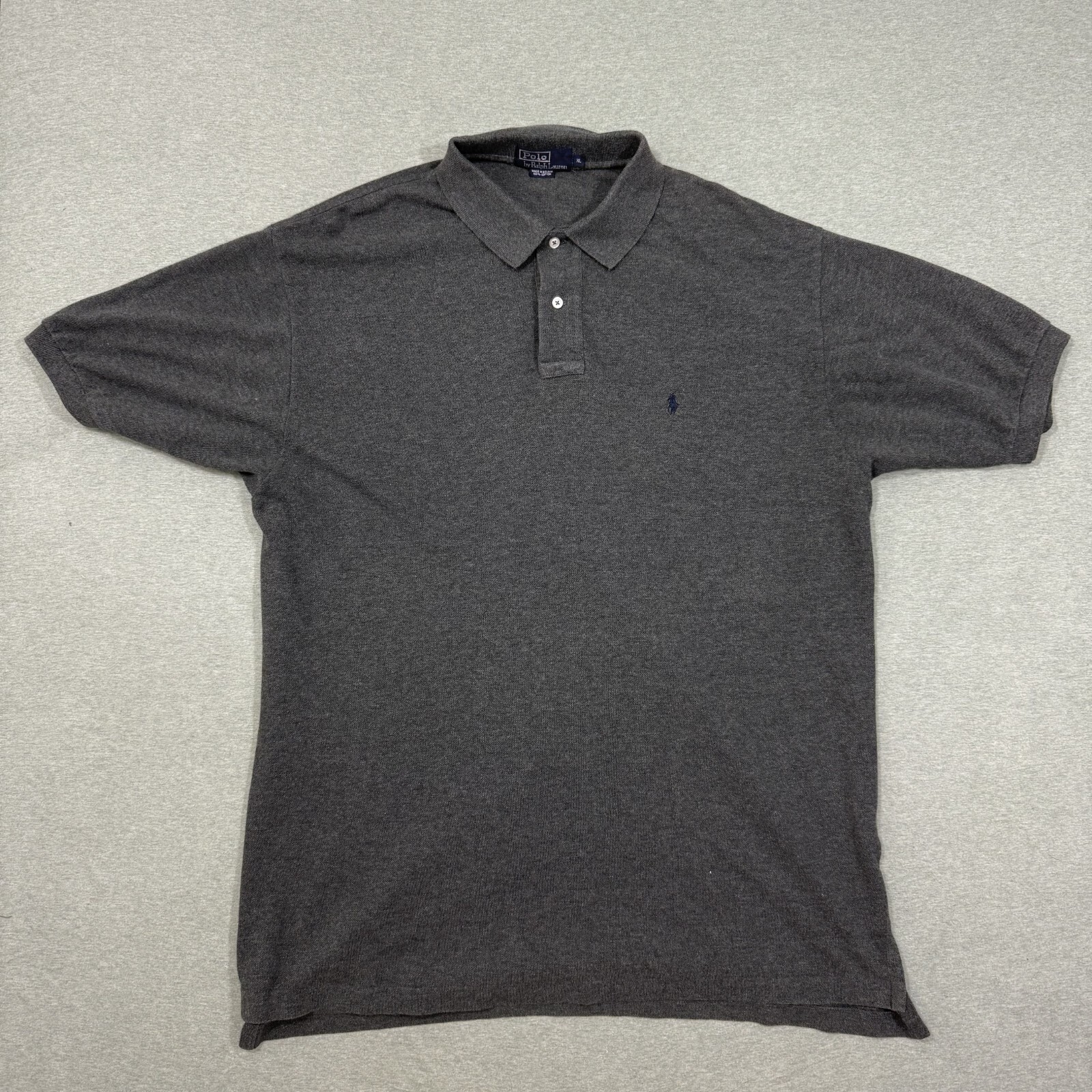 Vintage 90s Polo by Ralph Lauren Knit Polo Shirt Made in Bolivia Gray XL Sport