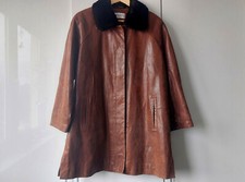 Echtleder Swinger Mantel Jacke von Fabiani, Größe 38 - abnehmbarem Kunstpelz