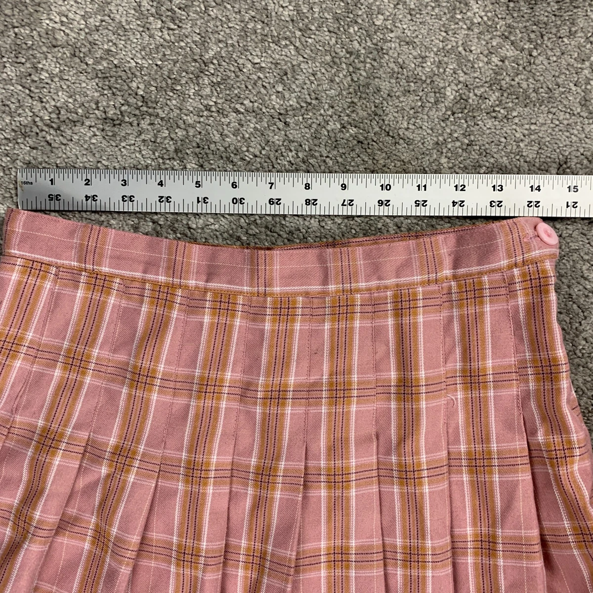 Pink plaid top skirt xl