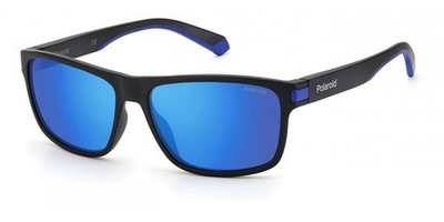 Polaroid PLD 2121/S Matte black blue 58/15/140 MAN Sunglasses