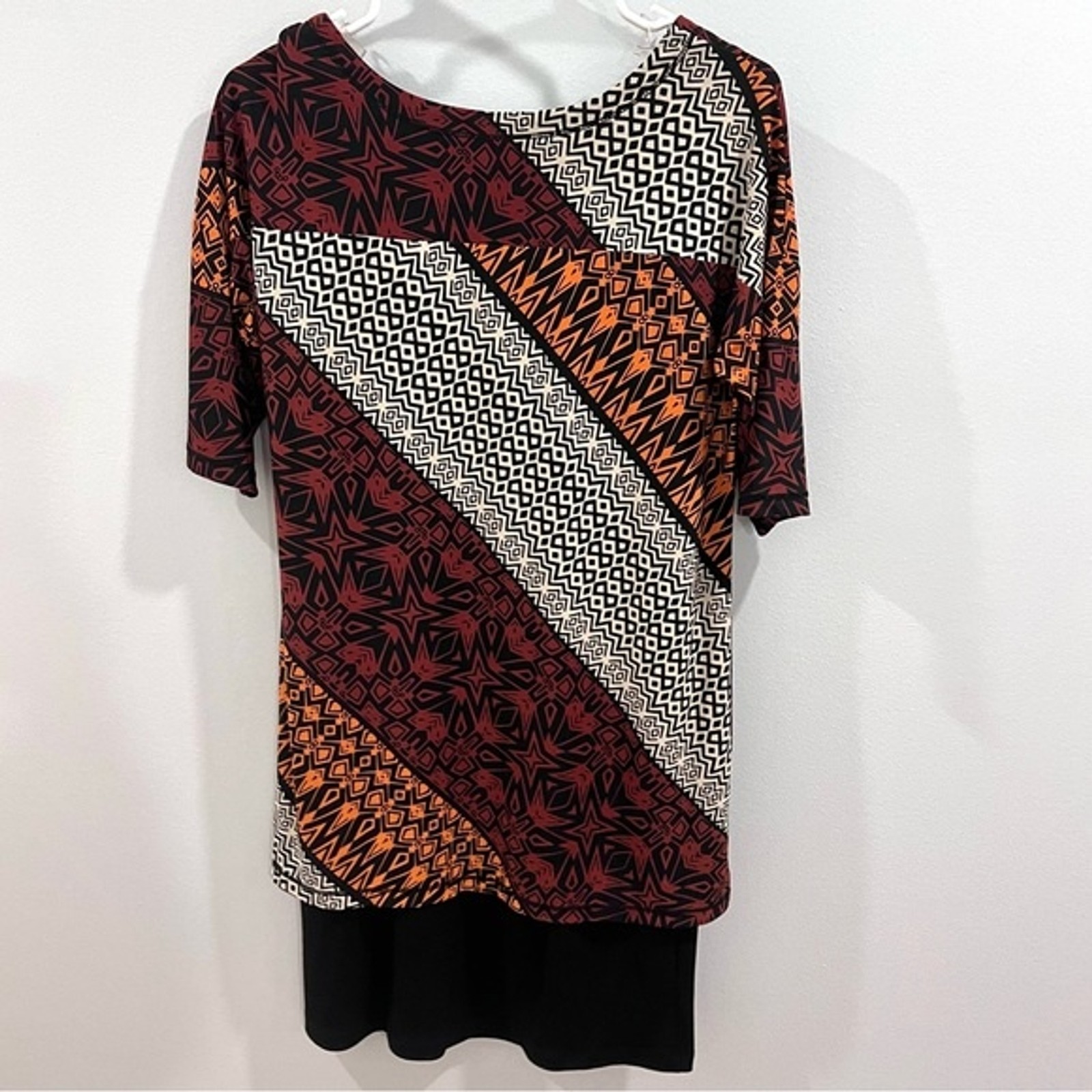 Covington double layer multi pattern dress size s… - image 2