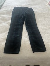 Plaid Velvet Slim/straightPants Talbots Chatham Ankle Crop Size 6P Green Stretch