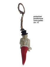 PORTACHIAVI CIONDOLO CORNO GOBBO AMULETO PORTAFORTUNA CONTRO IL MALOCCHIO CM. 13