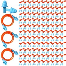 Xuhal 200 Pairs Corded Ear Plugs Silicone Earplugs with Cord Individually Wra...