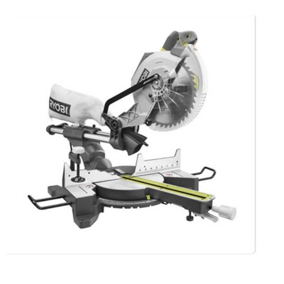 Ryobi 10 in Corded Electric Miter Saw with Dust Bag and Blade