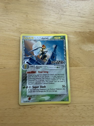 2005 Pokémon TCG Beedrill EX Delta Species 1/113 Reverse Holo Rare Stamped NM