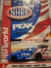 Auto World New NHRA John Force Peak Chevy Camaro Funny Car 1/64 slot car