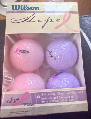 Wilson Hope Golf Ball 6 Pack Breast Awareness Special Pink And Lavender - Picture 1 of 8
